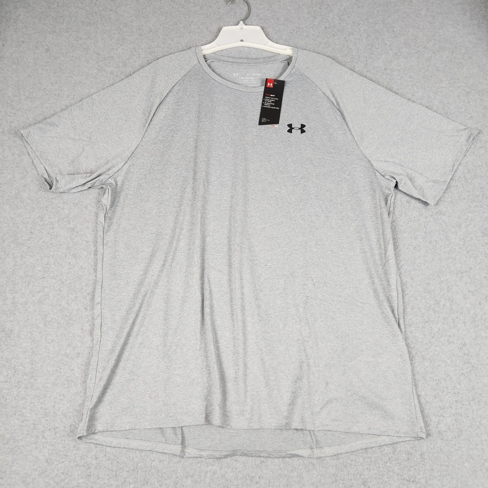 Under Armour Tech T Shirt Mens XXL Gray HeatGear Short Sleeve Loose Fit Crewneck